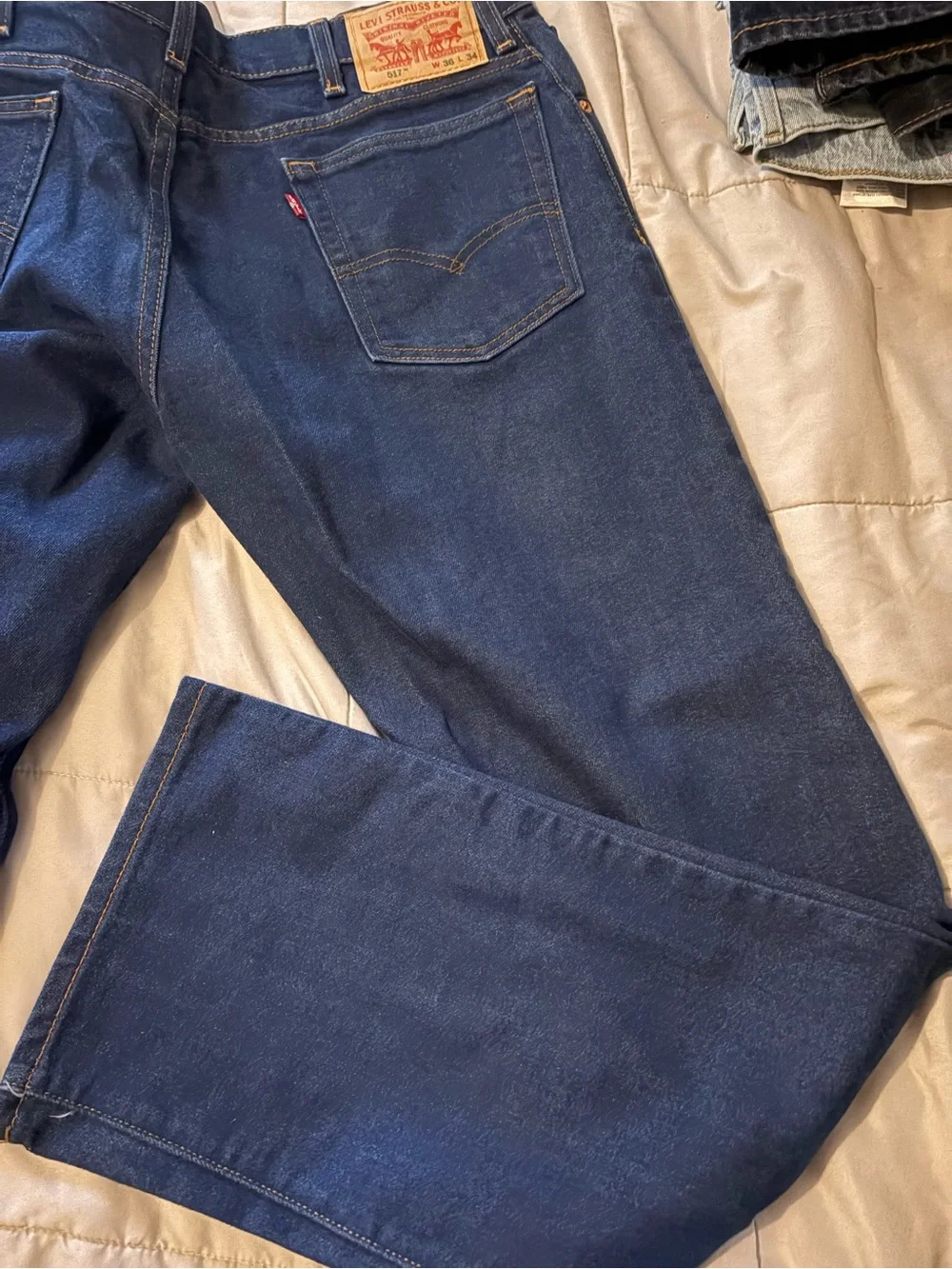 Levi's Dark Blue Denim Jeans with Contrast Stitching